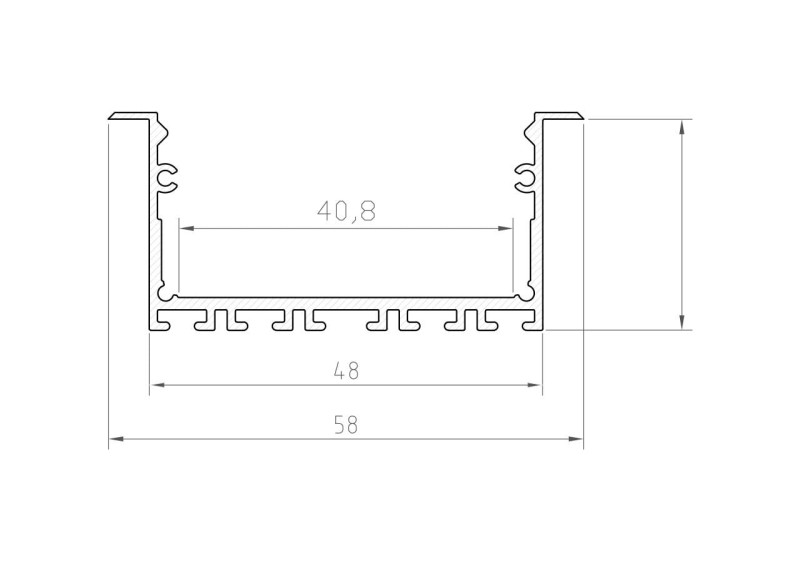 Profil alu wpuszczany CZARNY TECH-LIGHT P23-1