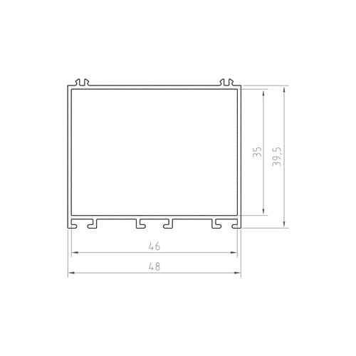 Profil alu pomocniczy biały TECH-LIGHT P23-4