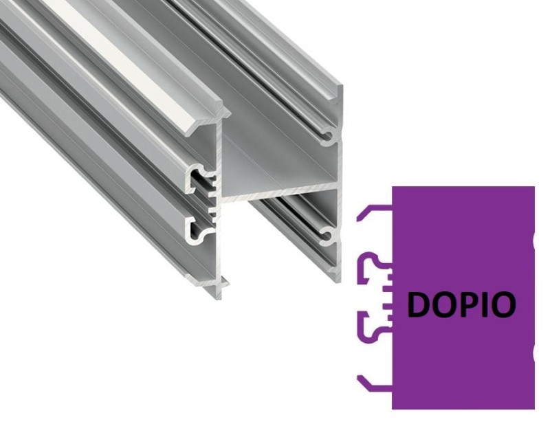 Profil aluminiowy LUMINES DOPIO anodowany 1m