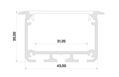 Profil aluminiowy LUMINES typ INSO lakierowany biały 1m