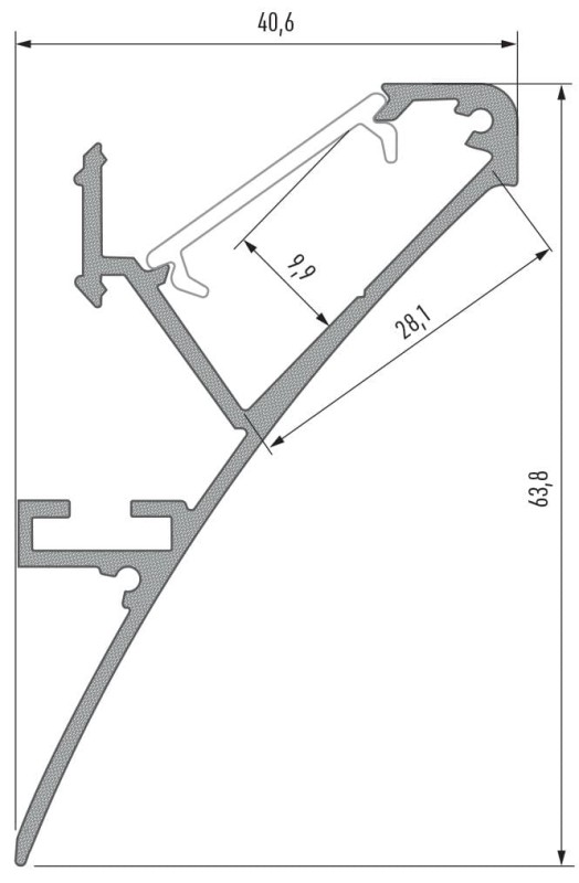 Profil naścienny pod tynk LUMINES LOGI LED anodowany 1m