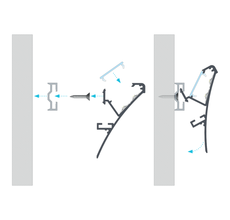 Profil naścienny pod tynk LUMINES LOGI LED anodowany 1m
