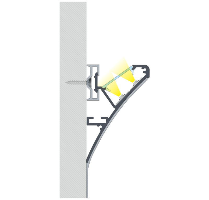 Profil aluminiowy LUMINES LOGI naścienny biały 1m