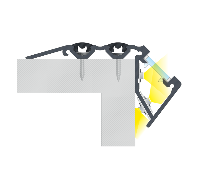 Profil schodowy LUMINES SCALA CZARNY anodowany 1m