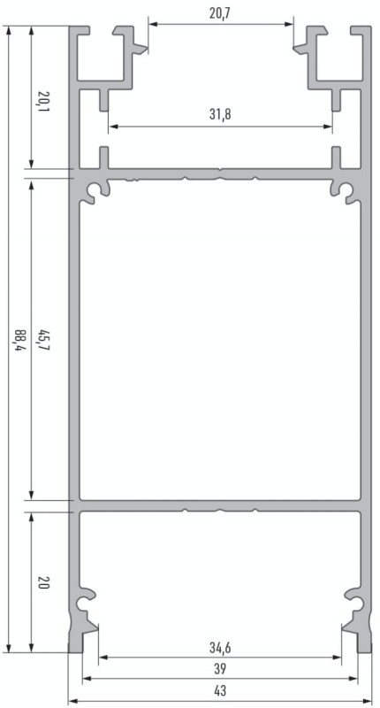Profil aluminiowy LUMINES typ DULIO anodowany 1m