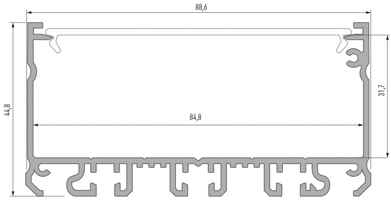 Profil aluminiowy LUMINES LARGO anodowany 1m