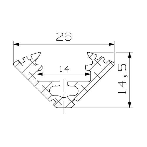 Profil aluminiowy ALU-LED P3 surowy 1m