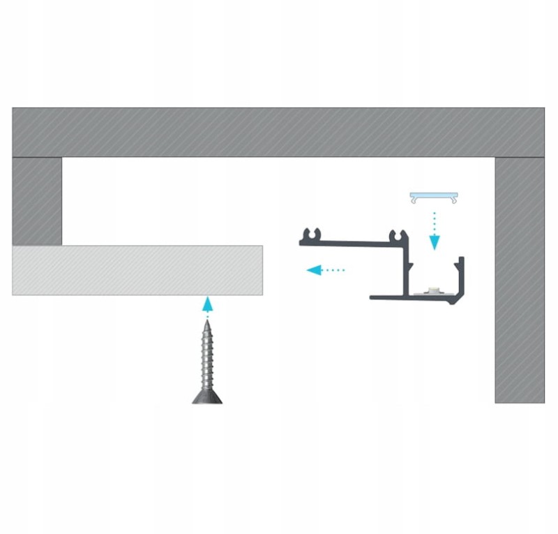Profil krawędziowy płyta karton-gips do LED IPA12 BIAŁY lakierowany