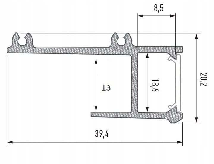 Profil krawędziowy płyta karton-gips do LED APA12 BIAŁY lakierowany