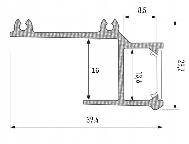 Profil krawędziowy płyta karton-gips do LED APA16 anodowany