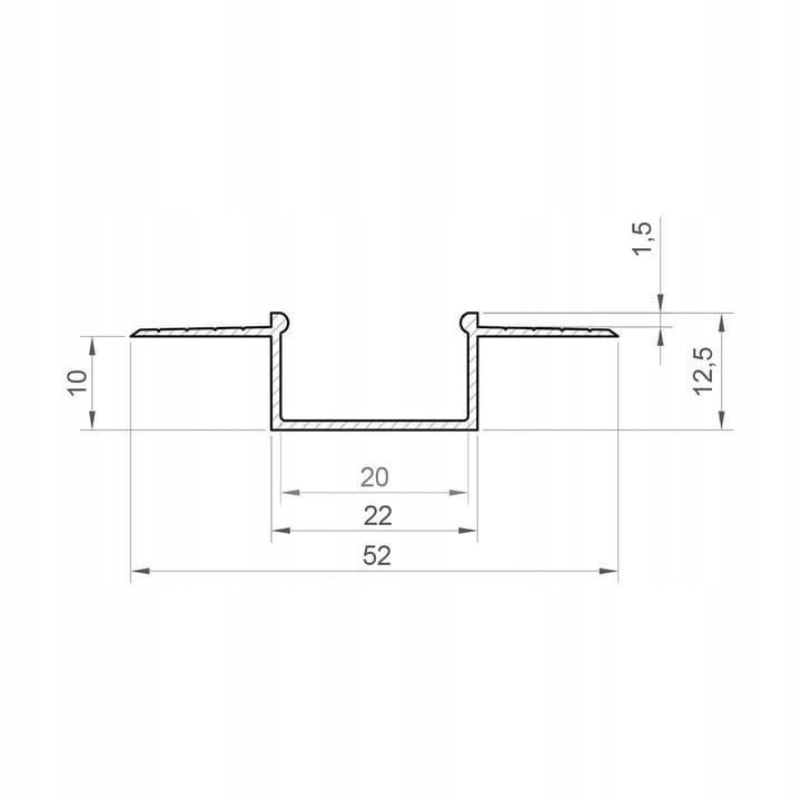 Profil aluminiowy TECH-LIGHT GK 14-3 anodowany 1m