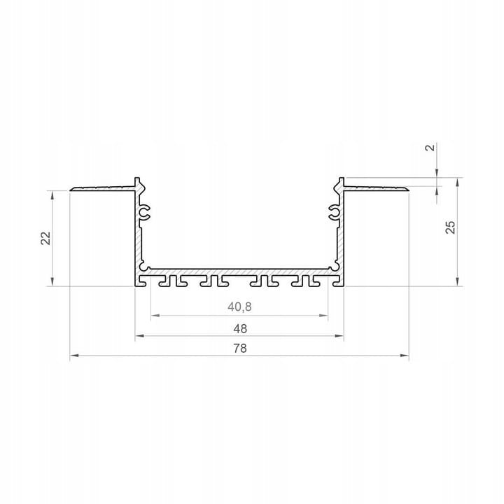 Profil aluminiowy TECH-LIGHT GK 23-7 biały 1m