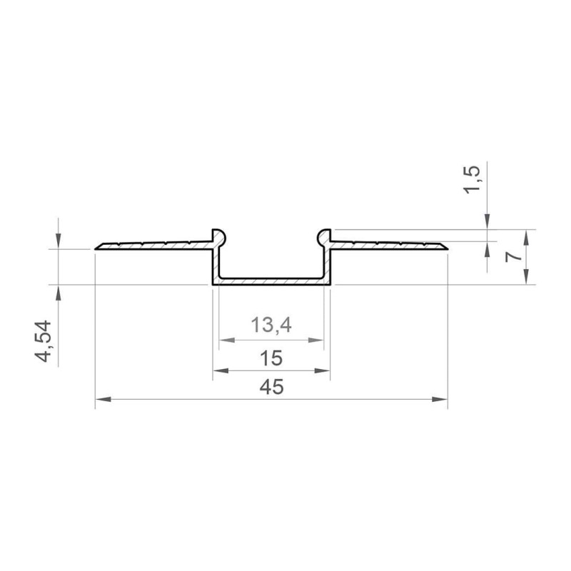 Profil alu do płyt GK TECH-LIGHT GK 6-3 biały 1m