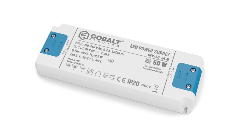 Zasilacz LED CobaltElectro PFV 24V 50W IP20