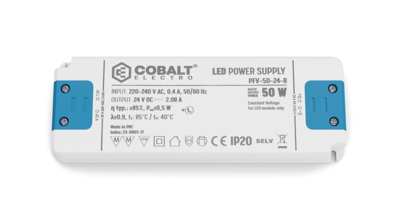 Zasilacz LED CobaltElectro PFV 24V 50W IP20