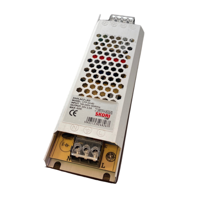 Zasilacz LED wąski SLIM UTP 2.5A 60W 24V DC