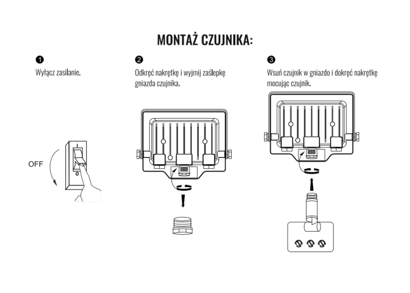 Wymienny czujnik Ruchu PIR do naświetlaczy ECOLIGHT NL-1/2