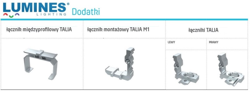 Profil montażowy pomocniczy LUMINES typ Talia M1 anodowany 1m