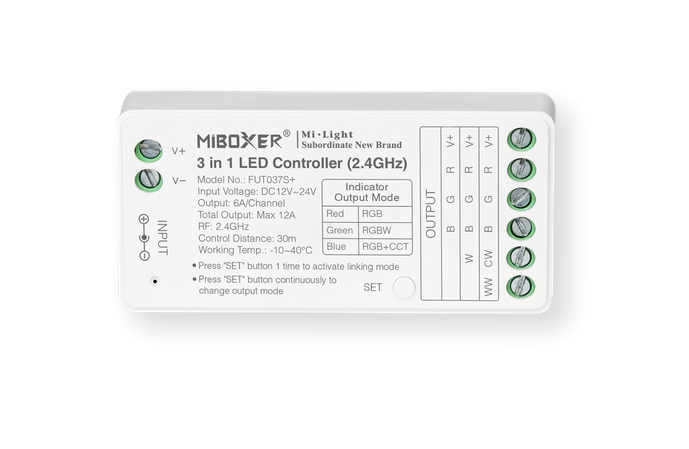 MIBOXER Kontroler 3in1 RGB/W/CCT 12A FUT037S+