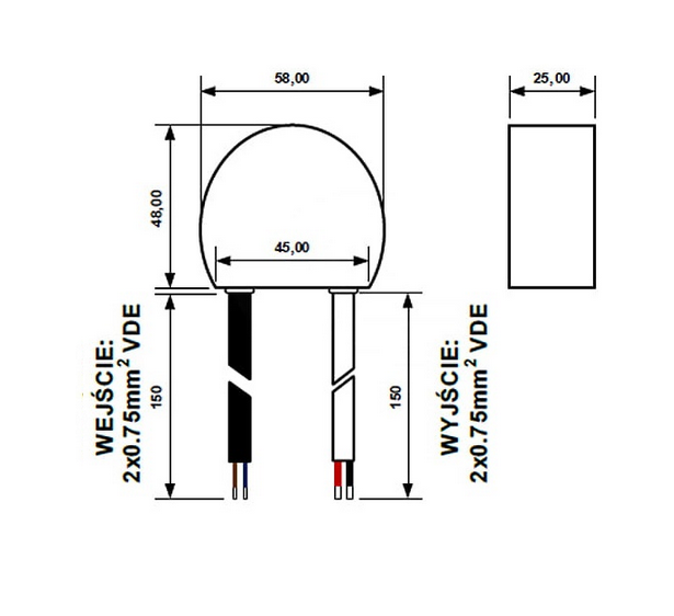 Zasilacz LED IP67 12V 5A 60W wodoodporny do puszki