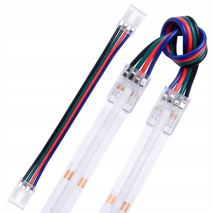 Złączka do taśmy RGB/COB podwójna dociskowa 10mm