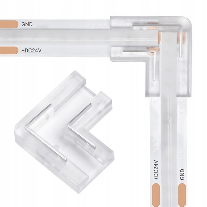 Złączka kątowa typ "L" - do taśmy LED SMD/COB dociskowa 10mm