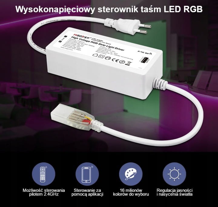 Milight MIBOXER Kontroler RGB LED 230V POW-LH1