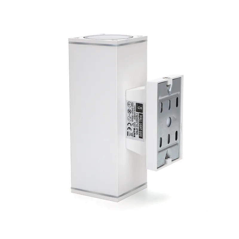 Lampa elewacja LED kinkiet ogród 2xGU10 IP65 Biała