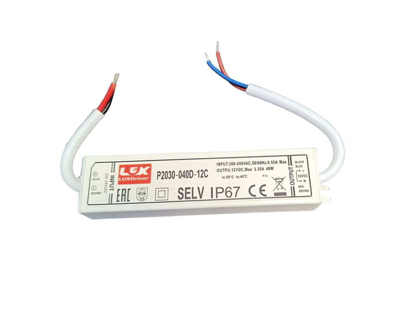 Zasilacz P2030 12V 3,33A 40W hermetyczny IP67