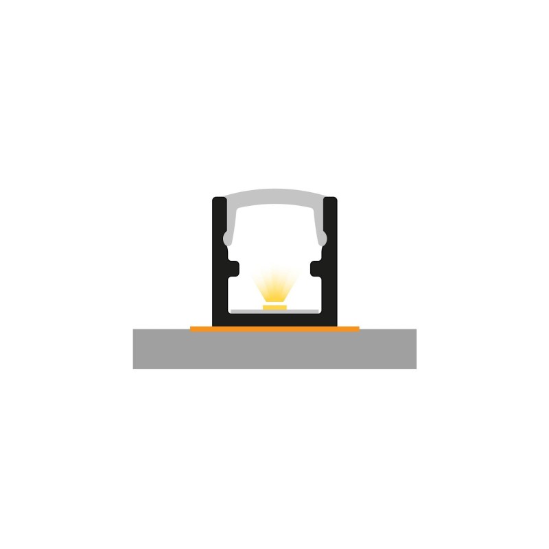 Profil aluminiowy TECH-LIGHT P4-4 czarny 1m