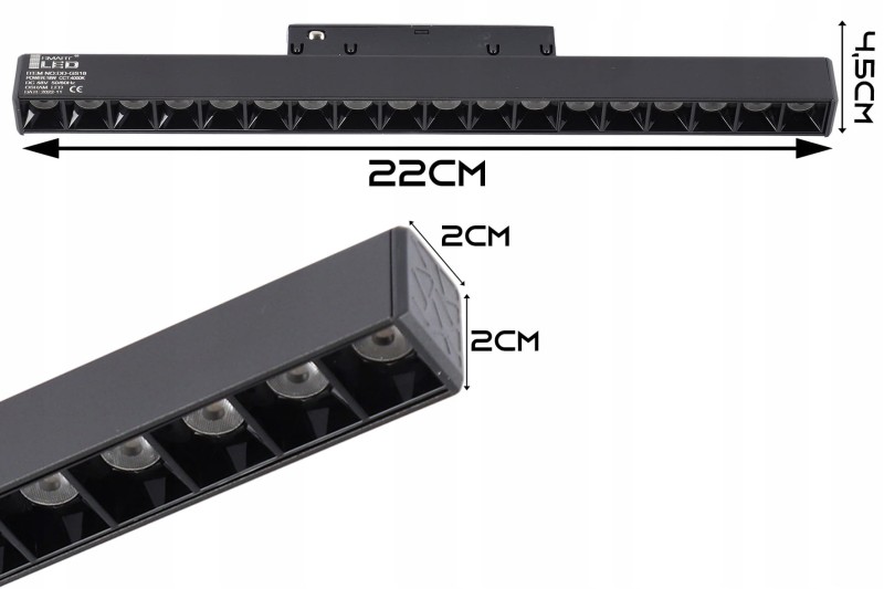 Lampa Liniowa LED Do Szyna Oświetleniowa 12W 3000K