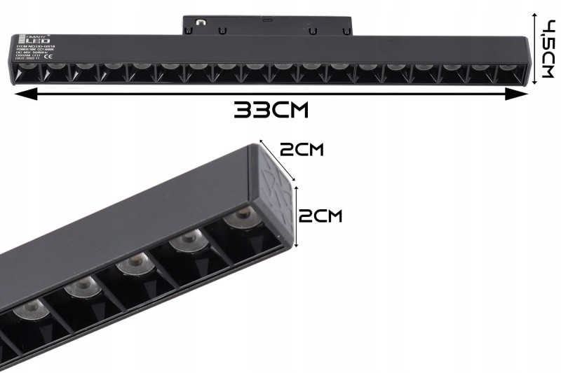 Lampa Liniowa LED Do Szyna Oświetleniowa 18W 3000K