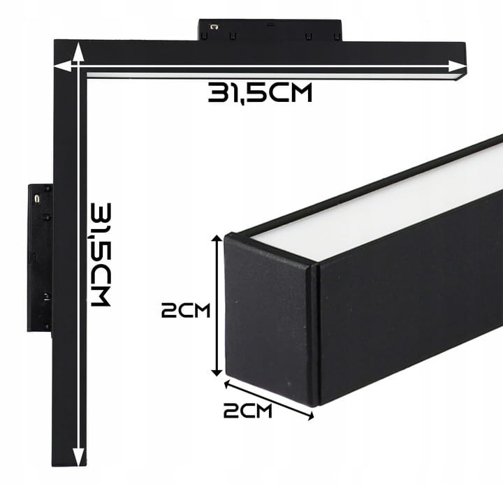 Lampa Szynowa LED Narożna Lampa Spot 20W 4000K
