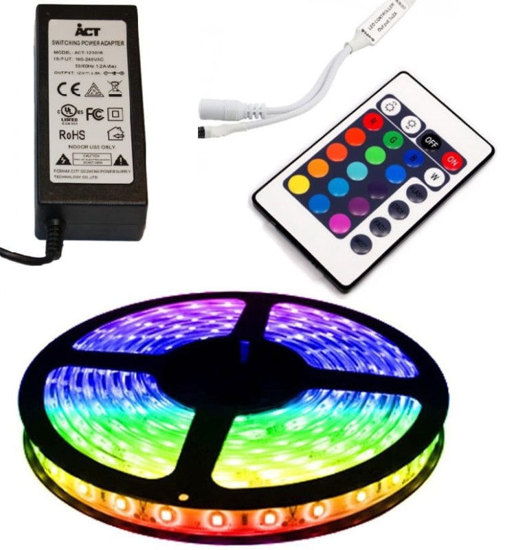 ZESTAW TAŚMA 150 LED RGB wodoodporna 5m STEROWNIK+ZASILACZ