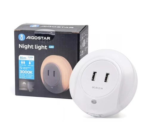 Aigostar Lampka Nocna LED 0,4W 230V 3000K