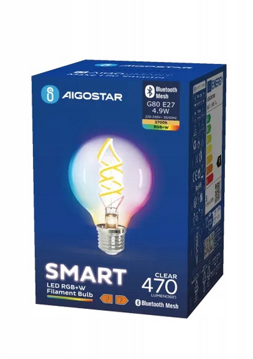 Żarówka LED Aigostar E27 G95 4,9W RGB+W Mesh
