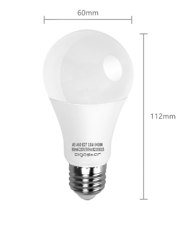 Żarówka LED E27 11W 1060lm SMD2835 Aigostar A60 zimna