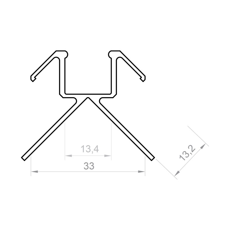 Profil aluminiowy TECH-LIGHT P17-3 anodowany 1m