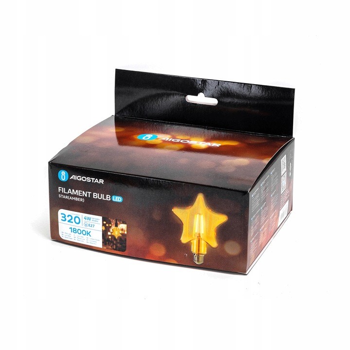 Żarówka LED Filament E27 4W 1800K BURSZTYN GWIAZDA
