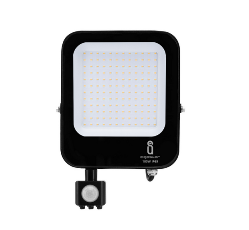 Naświetlacz LED Aigostar 100W 230V neutralny 4000K Czujnik Ruchu Czarny