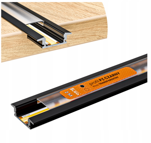 Profil LED Aluminiowy Do Taśma Anodowany Wpuszczany Frez Klosz Mrożony 2m