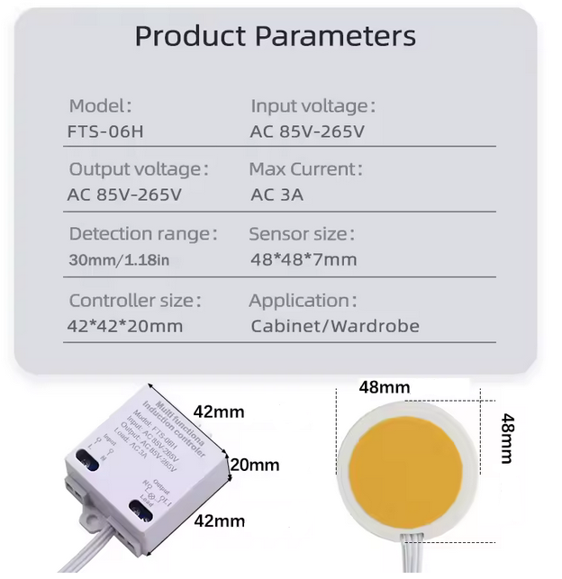 Wyłącznik dotykowy LED wysokiego napięcia 85-265V czujnik przez drewno 30mm regulacja jasności 3A do szafek podtynkowych.png