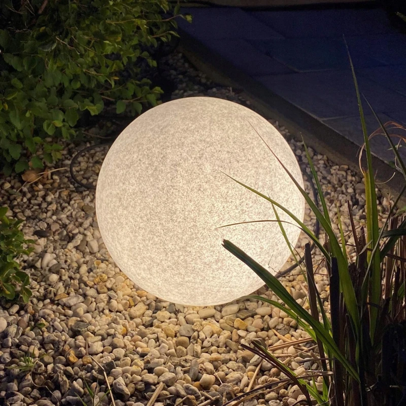 Lampa wbijana ogrodowa kula E27 Kamień 30cm