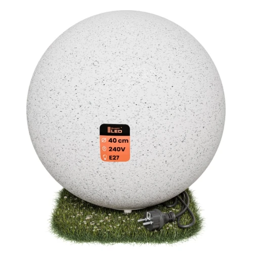 Lampa wbijana ogrodowa kula E27 Kamień 40cm