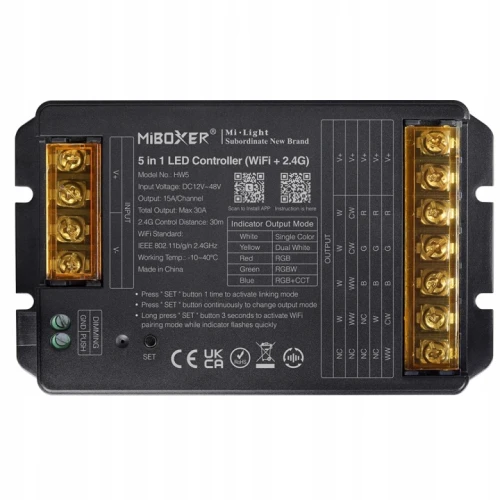 MIBOXER KONTROLER LED HW5 5w1 30A 12-48V WI-Fi