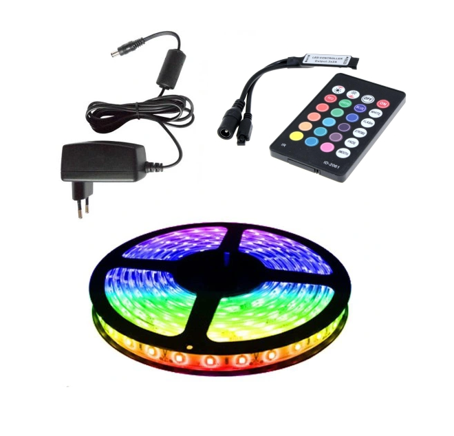ZESTAW TAŚMA 150 LED RGB IP20 2,5m STEROWNIK+ZASILACZ
