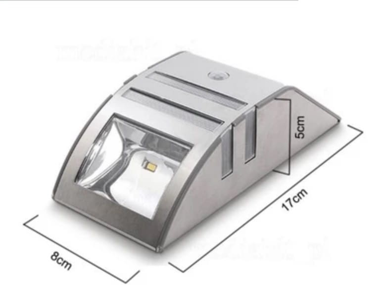 Kinkiet Solarny LED z czujnikiem ruchu PIR INOX MCE118