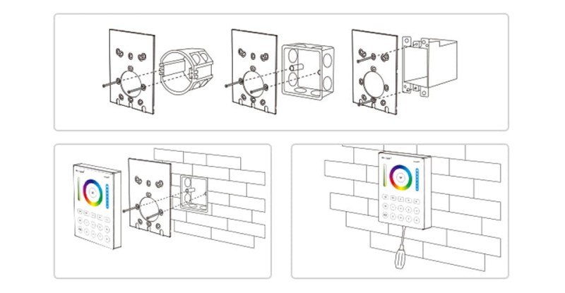 Milight Sterownik naścienny dotykowy RGB / RGBW / CCT B8