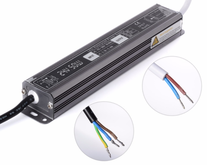 YPS ZASILACZ LED wodoodporny IP67 24V 2,1A 50W