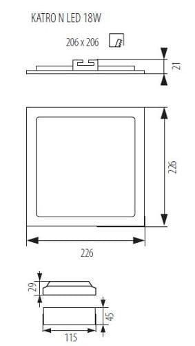 Downlight LED kwadratowy 18W neutralny Oprawa sufitowa Kanlux KATRO